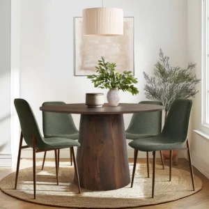 Benvinda 5 - Piece Round Pedestal Dining Table Set