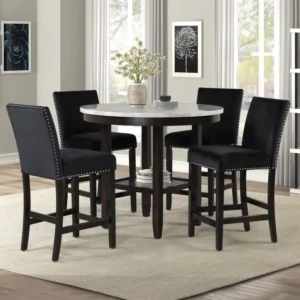 Ebeling 4 - Person Faux Marble Top Four Leg Dining Set
